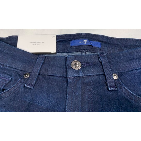 7 For All Mankind Kimmie Straight Jeans Women's 28 Blue Dark Wash NWT - Picture 3 of 12
